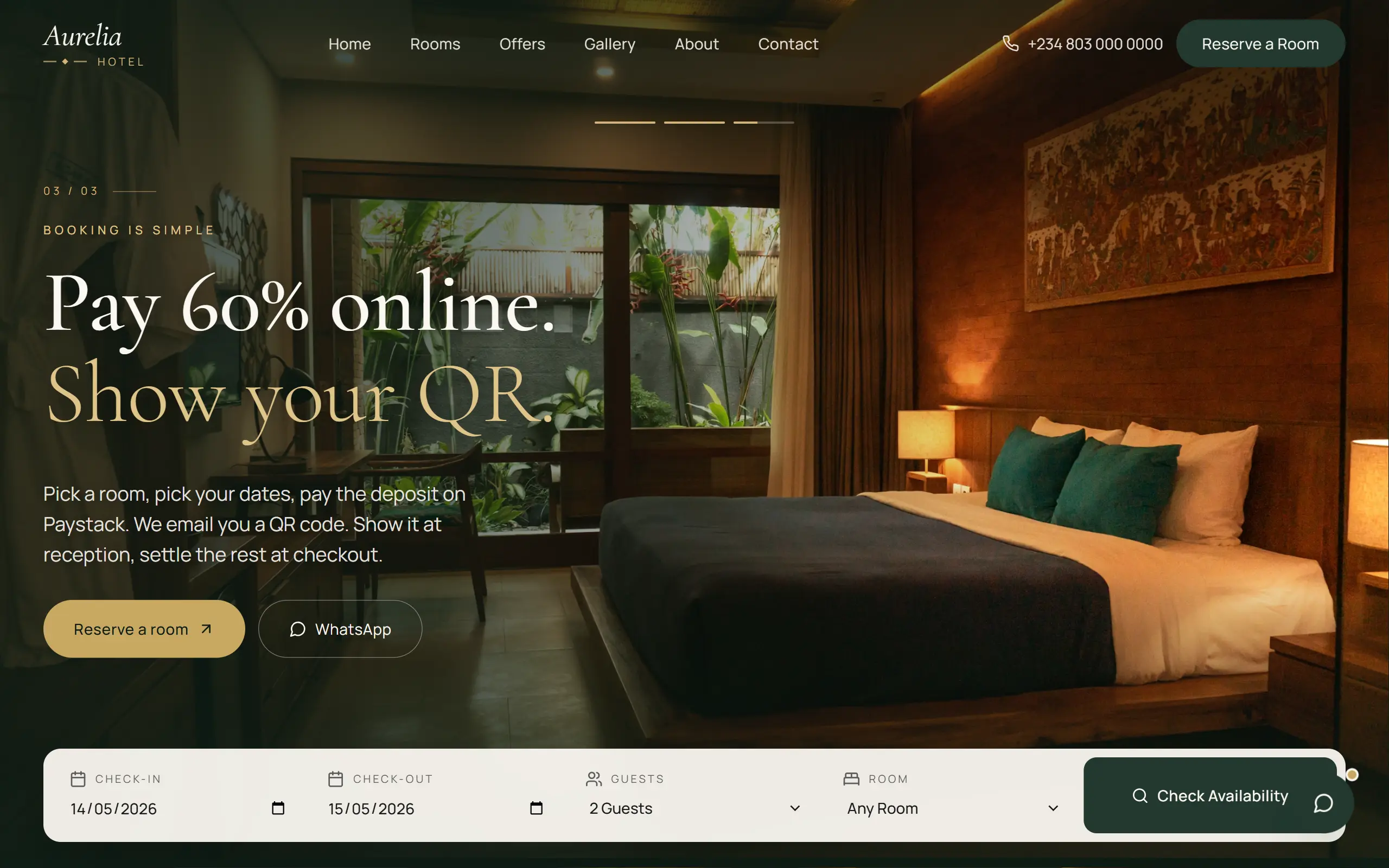 Pay 60% — Show QR