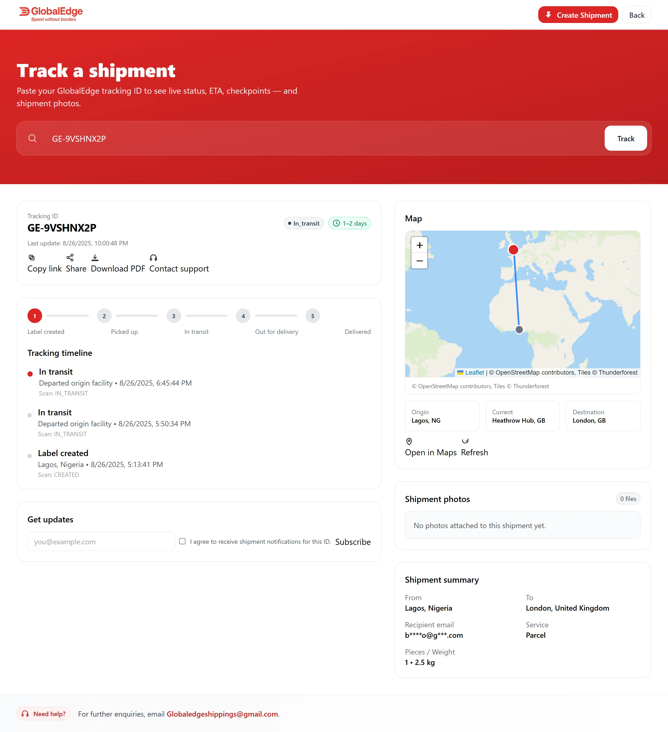 Live Tracking