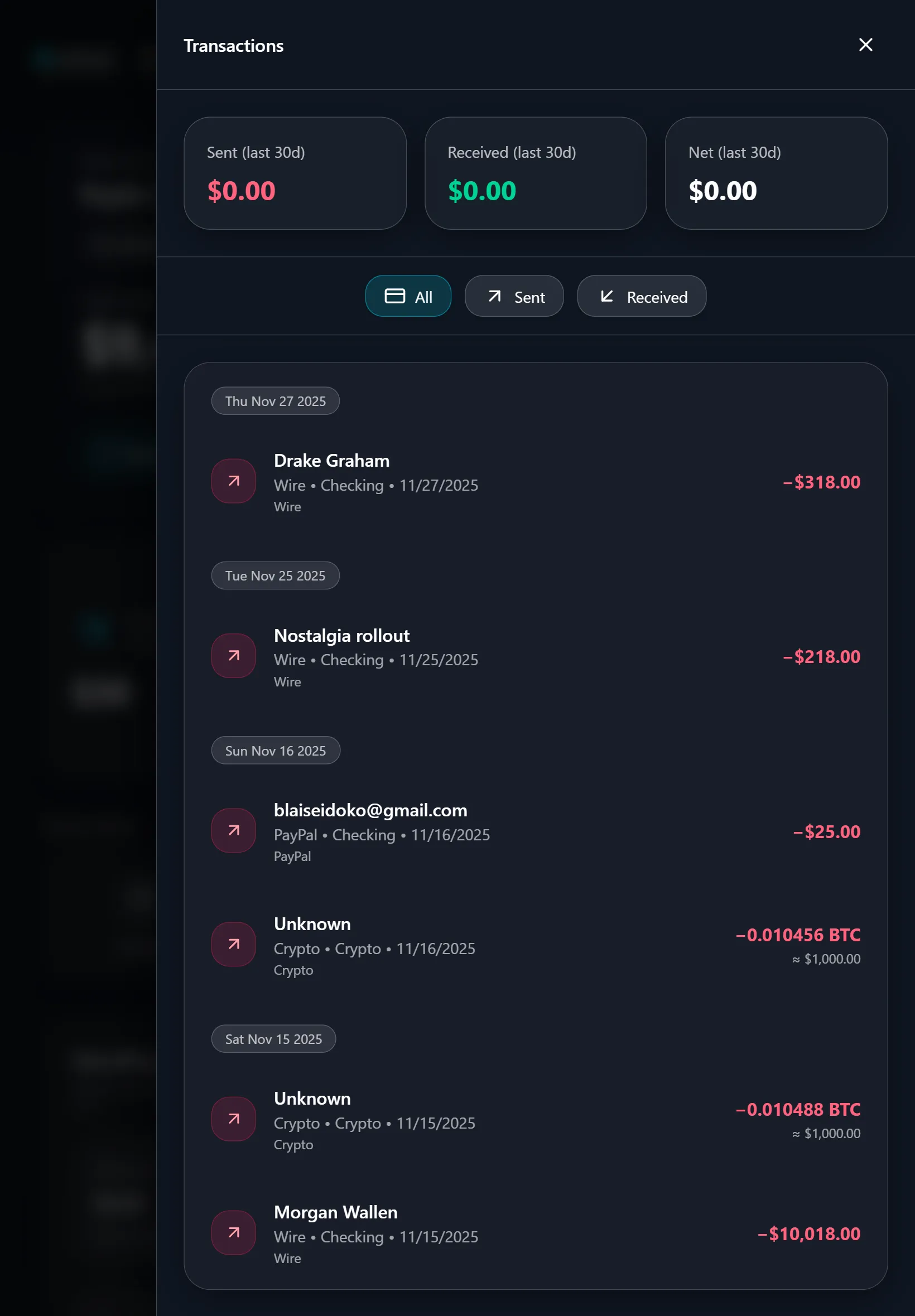 Transactions Tablet
